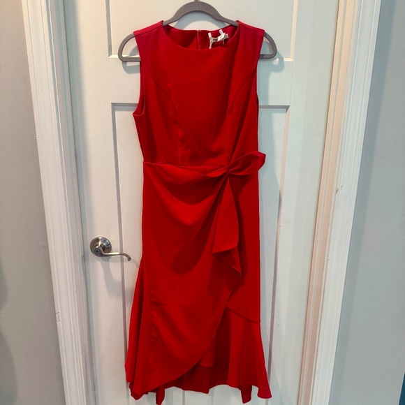 Fehaute Cocktail Sleeveless Midi Dress, 6, NWT, Red - Picture 9 of 9